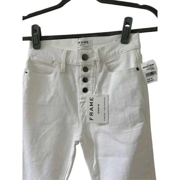 Frame Denim Le High Skinny Jeans Women’s White Size 24 - Picture 2 of 9